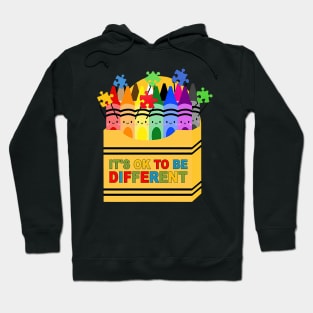 Crayon It's Ok To Be Different Autism Awareness Hoodie